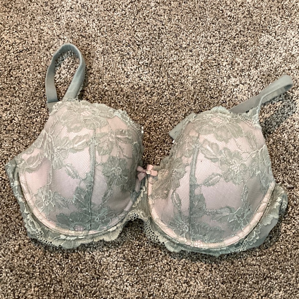 Victoria Secret Lined Demi/Bustle Double Bra 38DDD